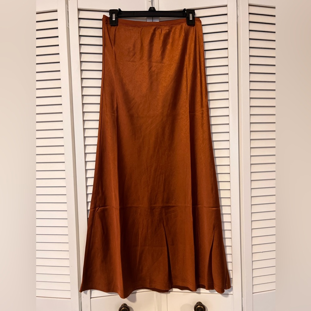 Elegant Copper Maxi Skirt